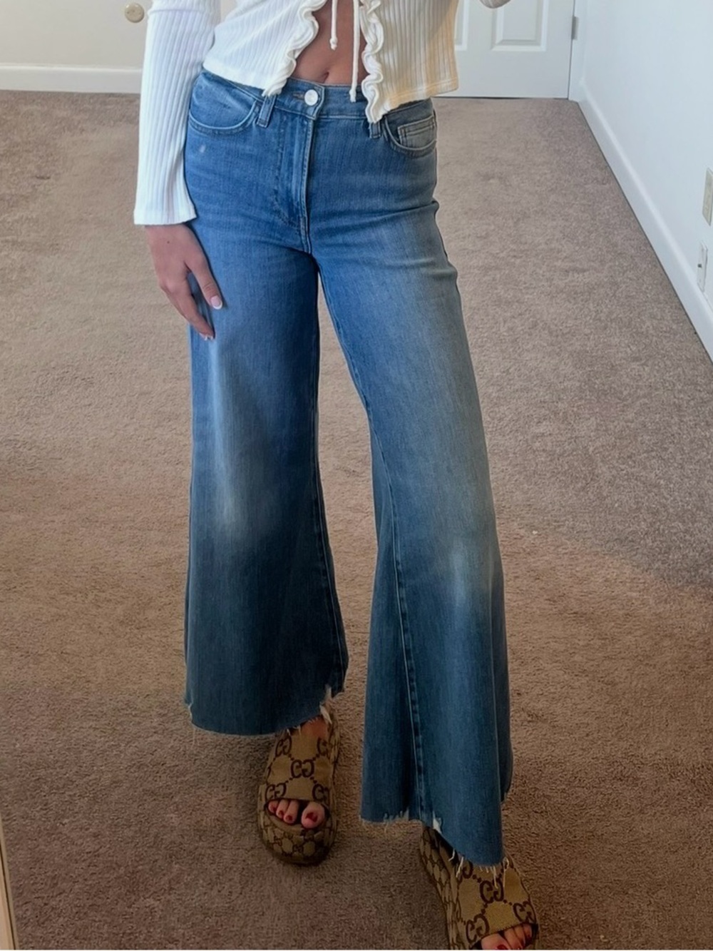 Frame le palazzo high rise crop jeans